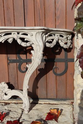 Large 18th Century Carved and Molded Console Table in Walnut and Oak-KMQ-1449676