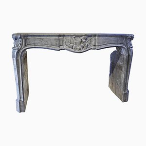 Large 18th Century French Limestone Fireplace-TDA-1376348