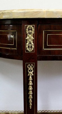 Large 18th Century Louis XVI Style Mahogany and Marble Console Table-RVK-963048