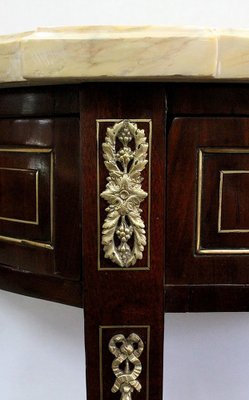 Large 18th Century Louis XVI Style Mahogany and Marble Console Table-RVK-963048