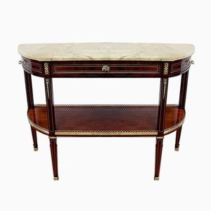 Large 18th Century Louis XVI Style Mahogany and Marble Console Table-RVK-963048