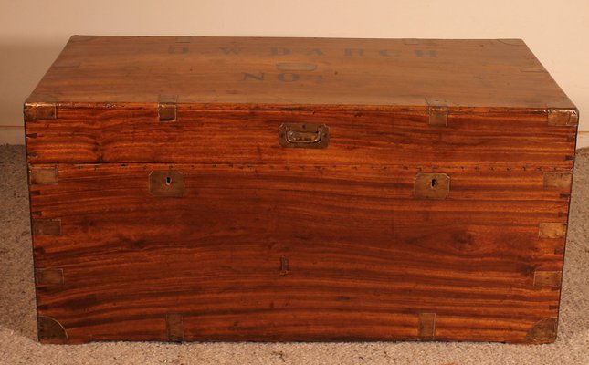 Large 19th Century Camphor Wood Campaign Chest-HPU-1420611