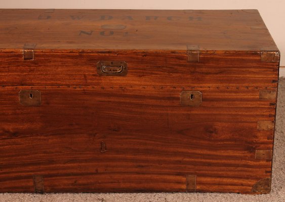 Large 19th Century Camphor Wood Campaign Chest-HPU-1420611