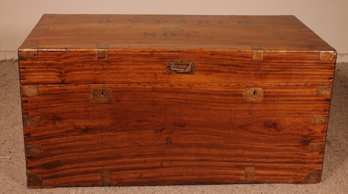 Large 19th Century Camphor Wood Campaign Chest-HPU-1420611