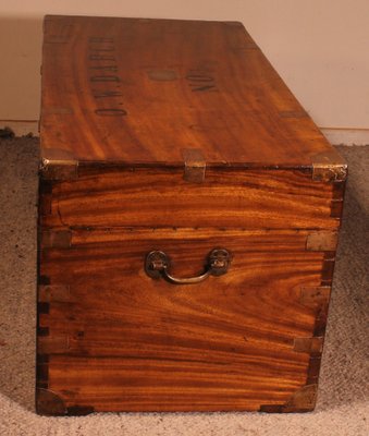 Large 19th Century Camphor Wood Campaign Chest-HPU-1420611