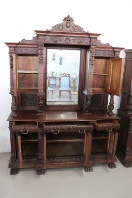 Large 19th Century Carved Walnut Sideboard-DCO-1742421