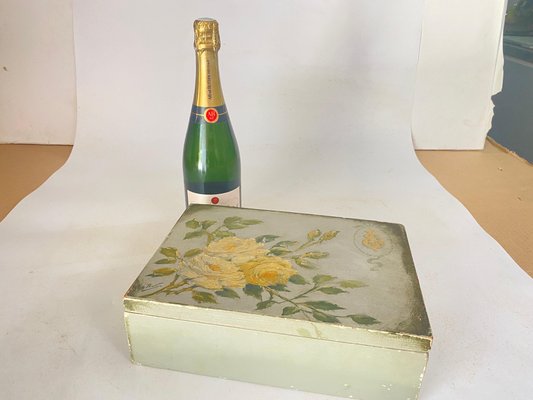 Large 19th Century Flowers Jewelry Box in Wood, England-UR-1724388