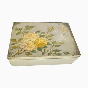 Large 19th Century Flowers Jewelry Box in Wood, England-UR-1724388