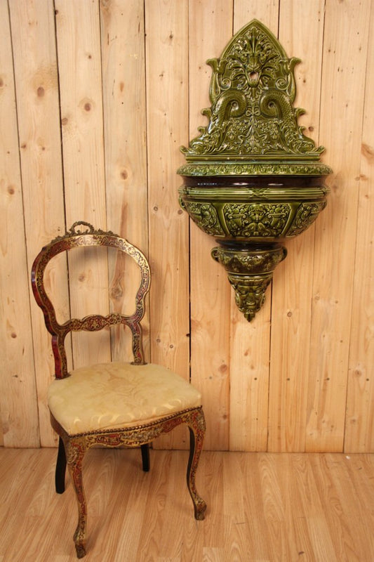 Large 19th Century Fountain Wall in Ceramic, Sarreguemines, France