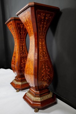 Large 19th Century French Inlaid Pedestals, Set of 2-MBH-1032619