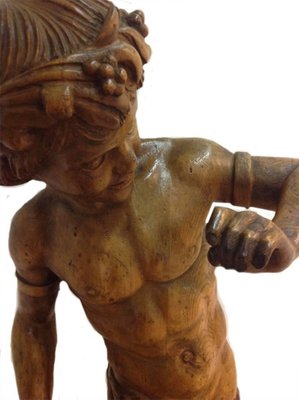 Large 19th Century Fruit Wooden Statues of Young Bacchus, Set of 2-UCH-1224742