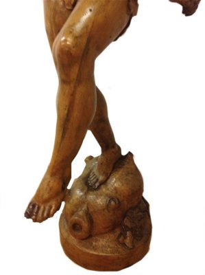 Large 19th Century Fruit Wooden Statues of Young Bacchus, Set of 2-UCH-1224742