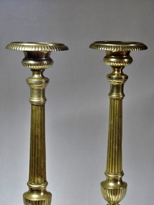 Large 19th Century Gilded Bronze Church Candlehticks, Set of 2-GRD-2035990