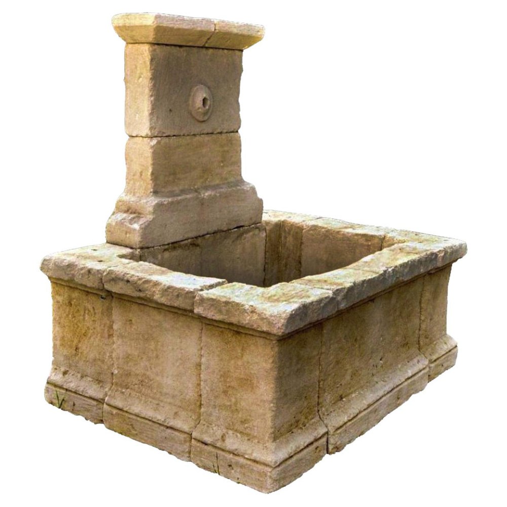 Large 19th Century Italian Stone Fountain with Washbasin