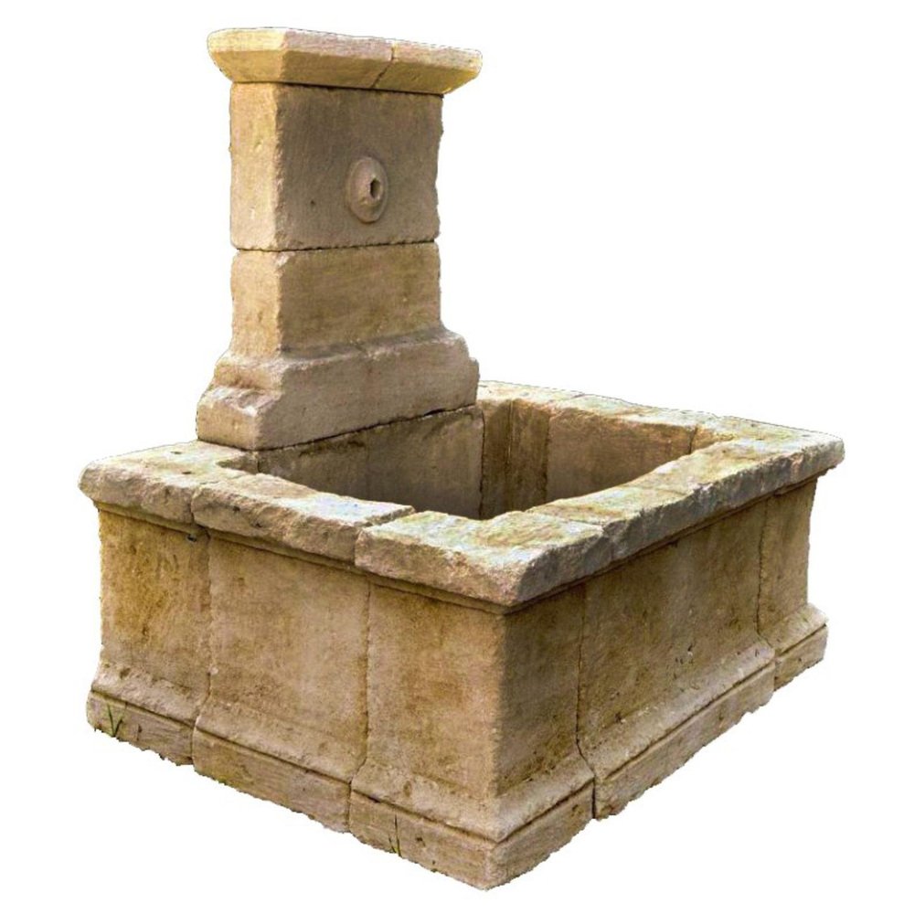 Large 19th Century Italian Stone Fountain with Washbasin