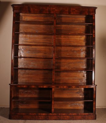 Large 19th Century Mahogany Open Bookcase-HPU-1398364