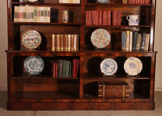 Large 19th Century Mahogany Open Bookcase-HPU-1398364