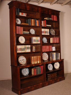 Large 19th Century Mahogany Open Bookcase-HPU-1398364