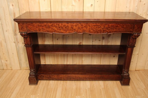 Large 19th Century Mahogany Veneer Console Table-KMQ-1449658