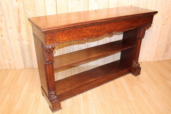 Large 19th Century Mahogany Veneer Console Table-KMQ-1449658