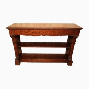 Large 19th Century Mahogany Veneer Console Table-KMQ-1449658