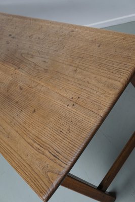 Large 19th Century Rustic French Elm & Oak Farmhouse Dining Table-XO-2035110