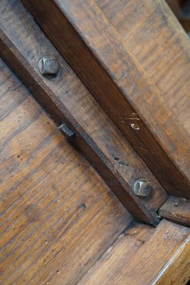 Large 19th Century Rustic French Elm & Oak Farmhouse Dining Table-XO-2035110