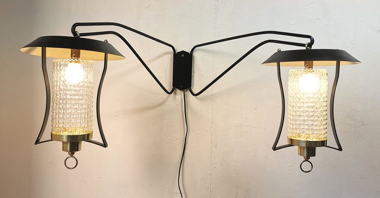 Large 2-Arm Lantern Sconce, 1960s-PHZ-655188