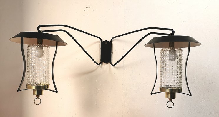 Large 2-Arm Lantern Sconce, 1960s-PHZ-655188