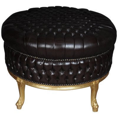 Large 20th Century Chesterfield Style Stool-FLW-1401786