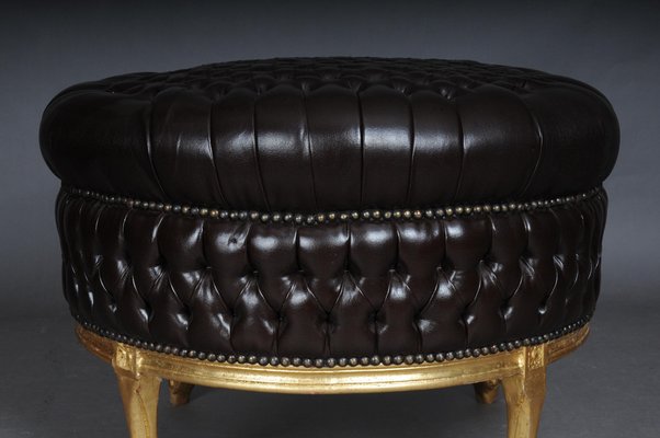 Large 20th Century Chesterfield Style Stool-FLW-1401786