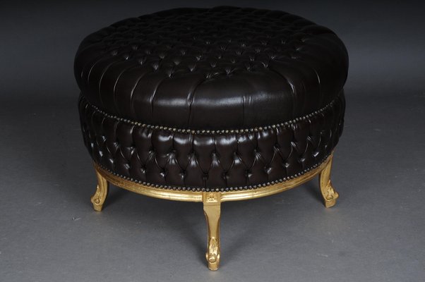 Large 20th Century Chesterfield Style Stool-FLW-1401786