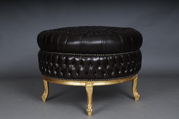 Large 20th Century Chesterfield Style Stool-FLW-1401786