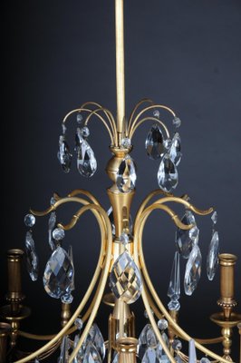 Large 20th Century Gold-Plated Brass Chandelier-FLW-1402129