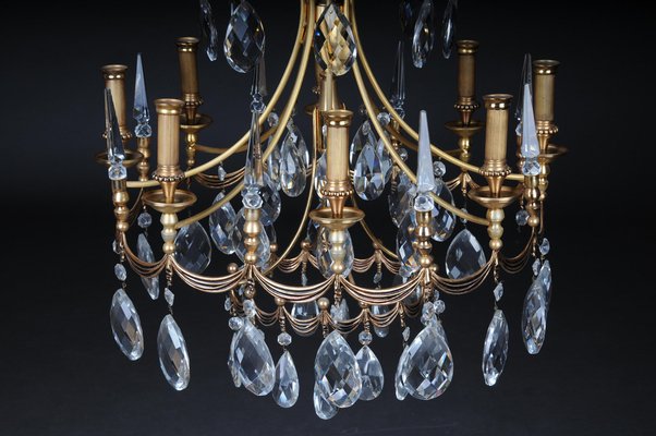 Large 20th Century Gold-Plated Brass Chandelier-FLW-1402129