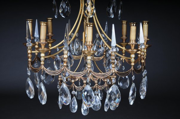 Large 20th Century Gold-Plated Brass Chandelier-FLW-1402129