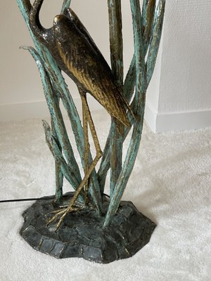 Large 20th Century Heron Floor Lamp in Bronze-UQL-1442034