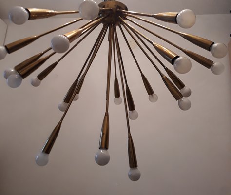 Large 21 Light Supernova Brass Sputnik Chandelier from Kalmar, 1950s-GVR-837955