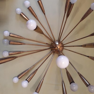 Large 21 Light Supernova Brass Sputnik Chandelier from Kalmar, 1950s-GVR-837955