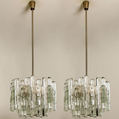 Large 3-Tier Chrome Ice Glass Chandeliers by J.t. Kalmar, Set of 2-VDW-885961