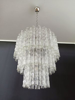 Large 3-Tier Murano Glass Tubular Chandelier, 1980s-FHZ-669121