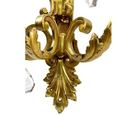 Large 5-Light Wall Lamp in Bronze with Crystal Decoration, 1910-MJY-1738287