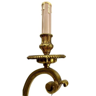 Large 5-Light Wall Lamp in Bronze with Crystal Decoration, 1910-MJY-1738287