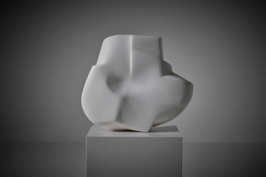 Large Abstract Carrara Marble Sculpture by André Eijberg, Belgium, 1970s