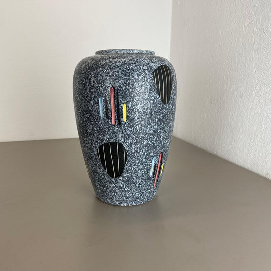 Large Abstract Op Art Pottery Vase from Scheurich, Germany, 1960s