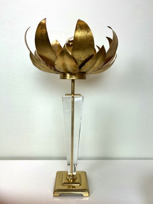 Large Acylic Glass Lotus Flower Table Lamp from from Sölken Leuchten, 1970s-WZZ-1405464