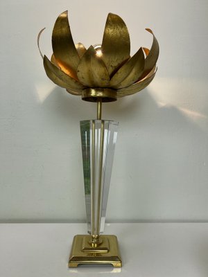 Large Acylic Glass Lotus Flower Table Lamp from from Sölken Leuchten, 1970s-WZZ-1405464