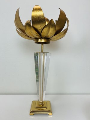 Large Acylic Glass Lotus Flower Table Lamp from from Sölken Leuchten, 1970s-WZZ-1405464