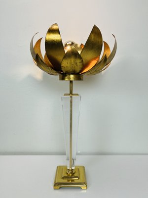 Large Acylic Glass Lotus Flower Table Lamp from from Sölken Leuchten, 1970s-WZZ-1405464