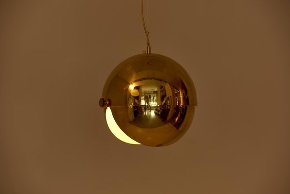 Large Adjustable Brass Pendant Lamp Attributed to Münchner Werkstätten, Germany, 1950s-SFD-689076